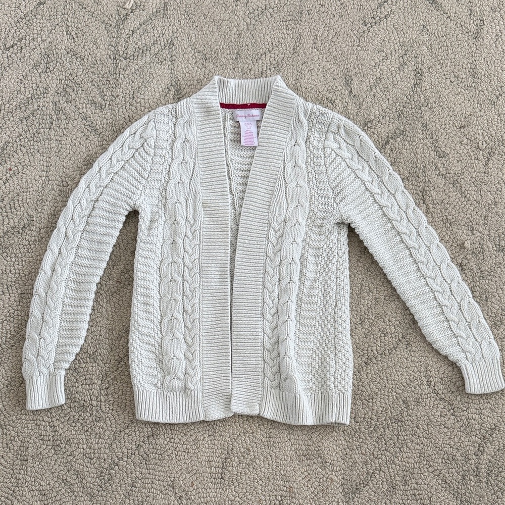 Tommy Bahama Cream Girls Cable Knit Cardigan